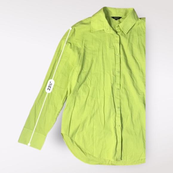 Massimo Dutti Button Up Shirt Womens Size 8 Green Casual Minimalist - Picture 5 of 9